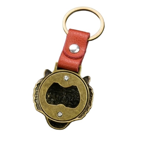 TIGER HEAD Bottle Opener keychain Wild Animal Key Chain Ring Ornament - Picture 3 of 4